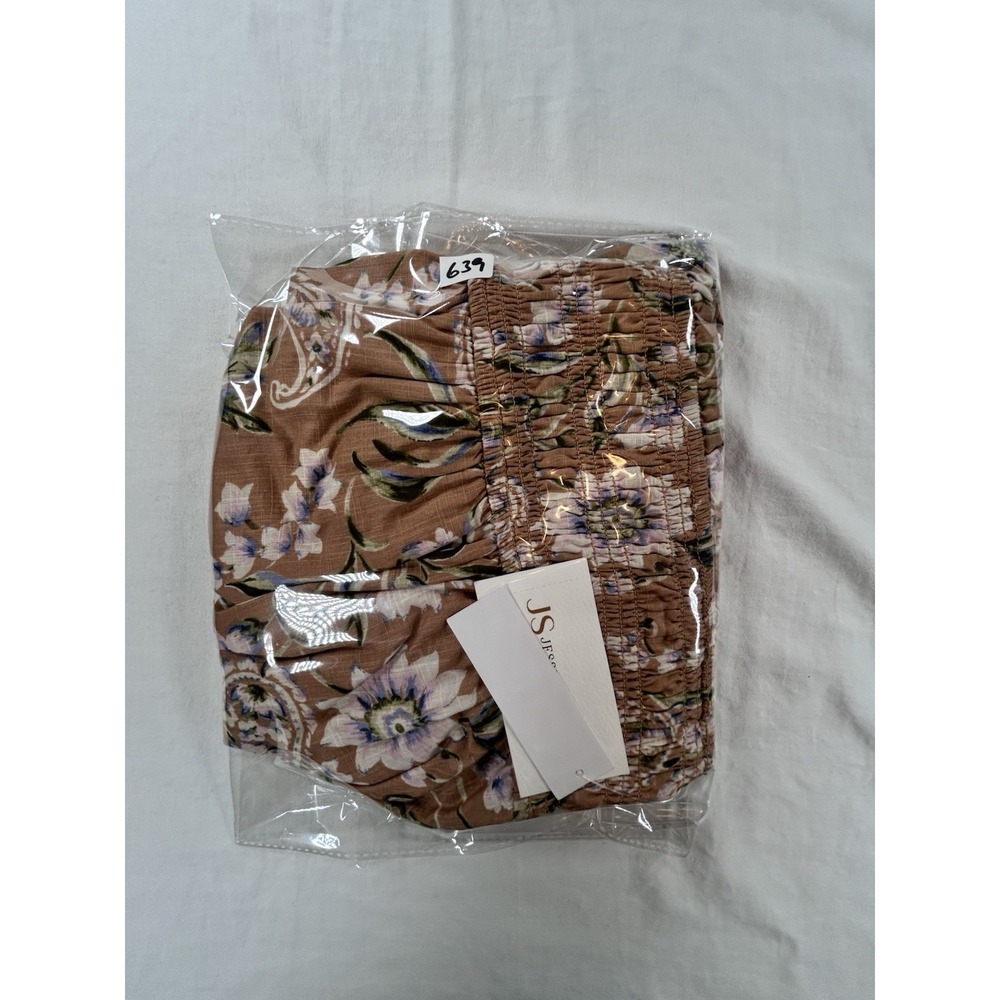 NEW Jessica Simpson Adeline Skirt L Camel Orange Paisley Floral Print Lined $60 - Picture 9 of 9